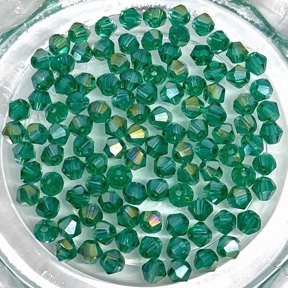 100pcs Beads for Jewelry #17944 AB Green Crystal Beads